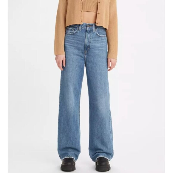 Levi's High Loose Jeans Medium Wash Wide Leg Size 24 X 31 - Picture 1 of 7